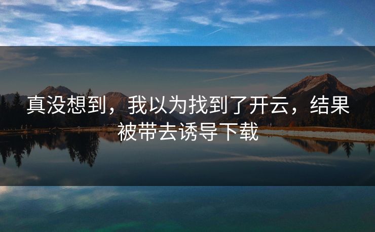 真没想到，我以为找到了开云，结果被带去诱导下载